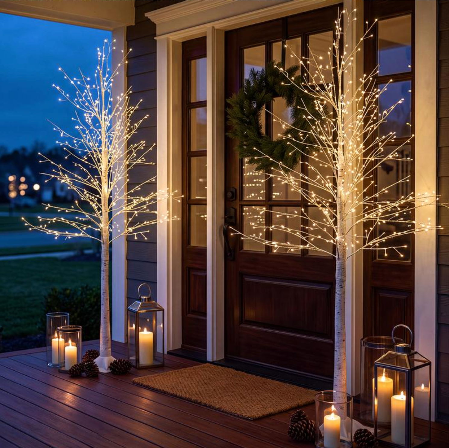 Two GlowTrees at an entryway